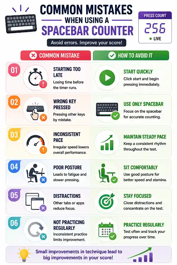 Common mistakes while using the Spacebar Counter