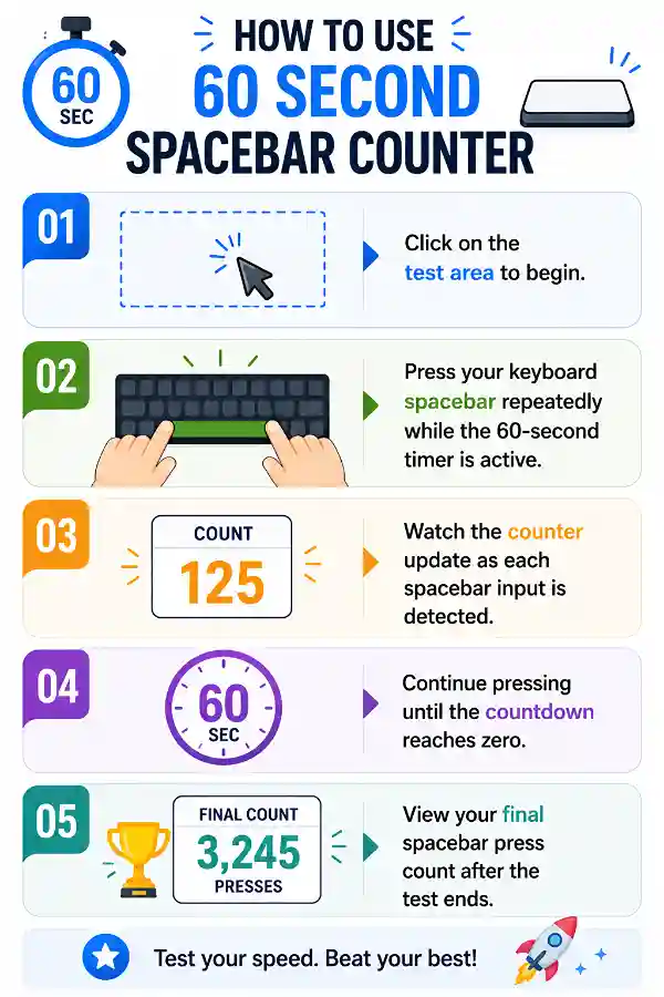 How to use the 60-Second Spacebar Counter tool